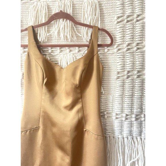 Vintage 90's Early 200's Allen Schwartz Desiree Silk Dress in Bronze - Picture 8 of 9
